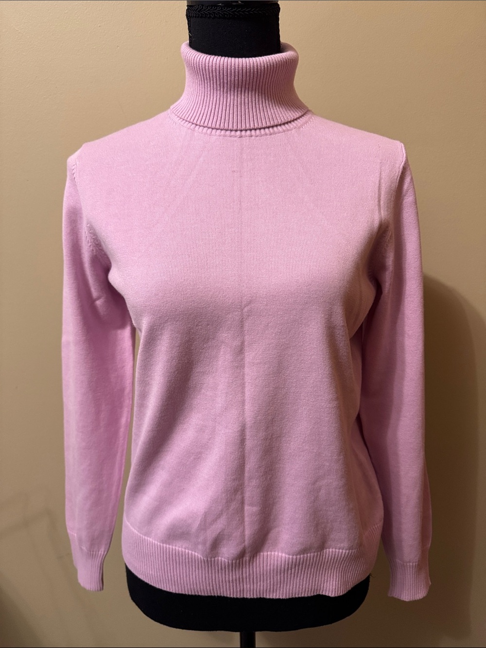 Lands' End Pink Turtleneck Sweater - Women's Lightweight Knit